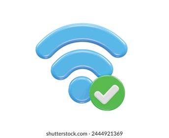 Wifi icon 3d rendering illustration