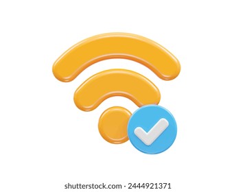 Wifi icon 3d rendering illustration