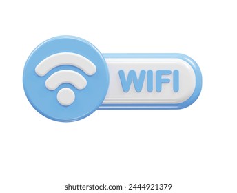 Wifi icon 3d rendering illustration