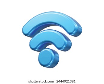 Wifi icon 3d rendering illustration