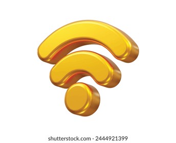 Wifi icon 3d rendering illustration