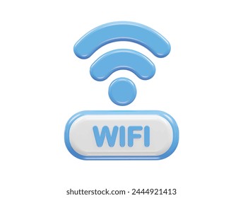 Wifi icon 3d rendering illustration