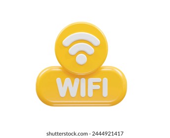 Icono de Wifi ilustración de renderizado 3d