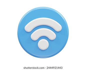 Wifi icon 3d rendering illustration