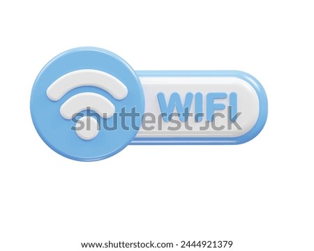 Wifi icon 3d rendering illustration
