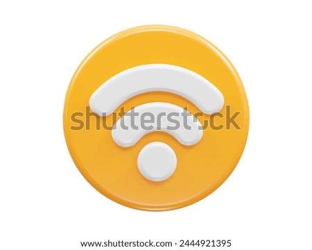 Wifi icon 3d rendering illustration