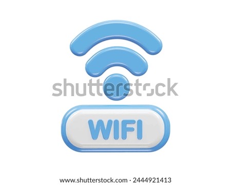 Wifi icon 3d rendering illustration