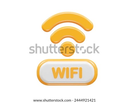 Wifi icon 3d rendering illustration