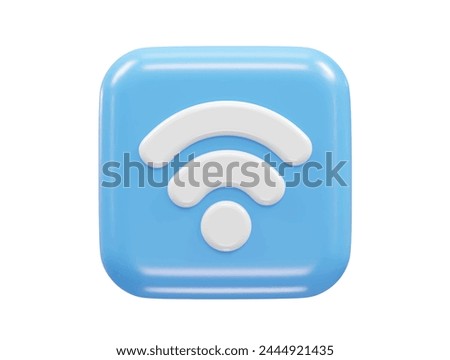 Wifi icon 3d rendering illustration