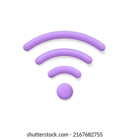 Wifi icon. 3d wifi icon. Symbol of wireless. Wi fi signal. Sign of internet. Network for mobile phone, computer, modem and hotspot. Free connect to network. Vector.