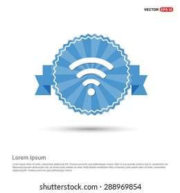 wifi icon - abstract logo type icon - Retro vintage badge and label Blue background. Vector illustration