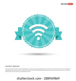 wifi icon - abstract logo type icon - Retro vintage badge and label turquoise background. Vector illustration