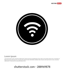 wifi icon - abstract logo type icon - black circle background. Vector illustration