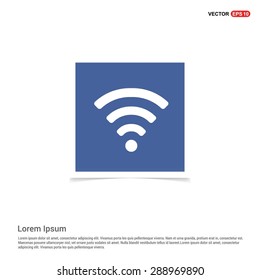 wifi icon - abstract logo type icon - blue sticker background. Vector illustration