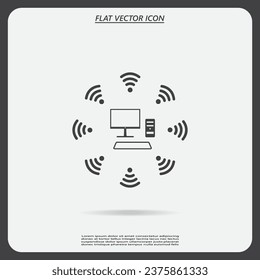 Icono de WiFi alrededor del equipo