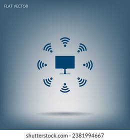 Icono de WiFi alrededor del equipo