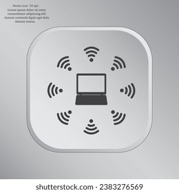 WiFi icon around the computer