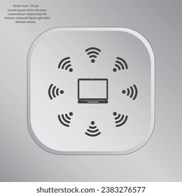 WiFi icon around the computer