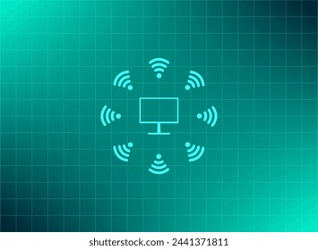 Icono WiFi alrededor del equipo