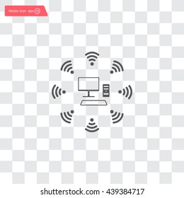 WiFi icon around the computer