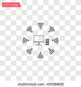 WiFi icon around the computer