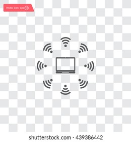 WiFi icon around the computer