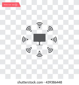 WiFi icon around the computer