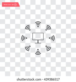 WiFi icon around the computer
