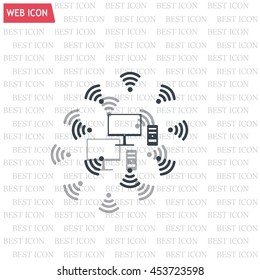 WiFi icon around the computer