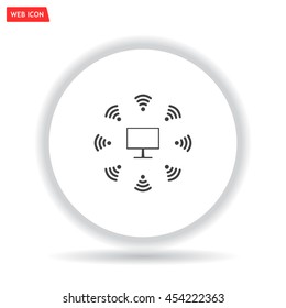 WiFi icon around the computer