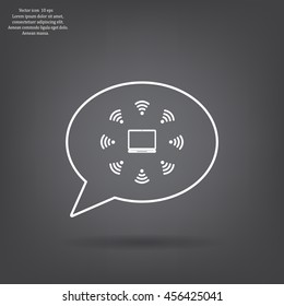 WiFi icon around the computer