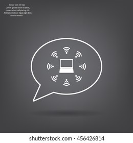 WiFi icon around the computer