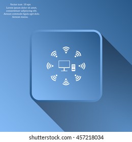 WiFi icon around the computer