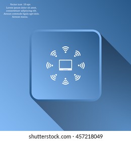 WiFi icon around the computer