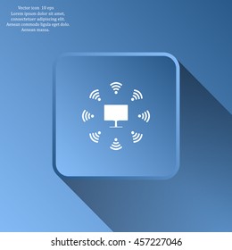 WiFi icon around the computer