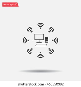 WiFi icon around the computer