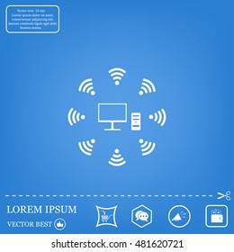 WiFi icon around the computer