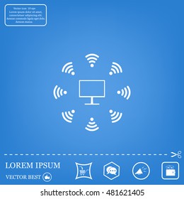 WiFi icon around the computer