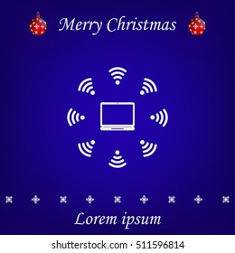 WiFi icon around the computer