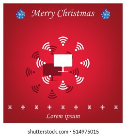 WiFi icon around the computer