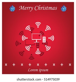 WiFi icon around the computer
