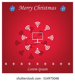 WiFi icon around the computer