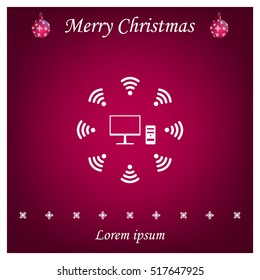 WiFi icon around the computer