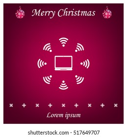 WiFi icon around the computer