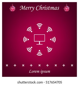 WiFi icon around the computer