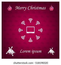 WiFi icon around the computer