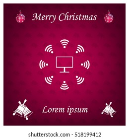 WiFi icon around the computer