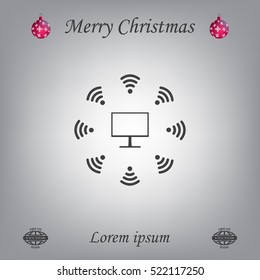 WiFi icon around the computer