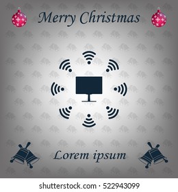WiFi icon around the computer