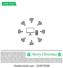 WiFi icon around the computer